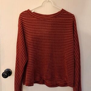 Striped Rust Long Sleeve Top